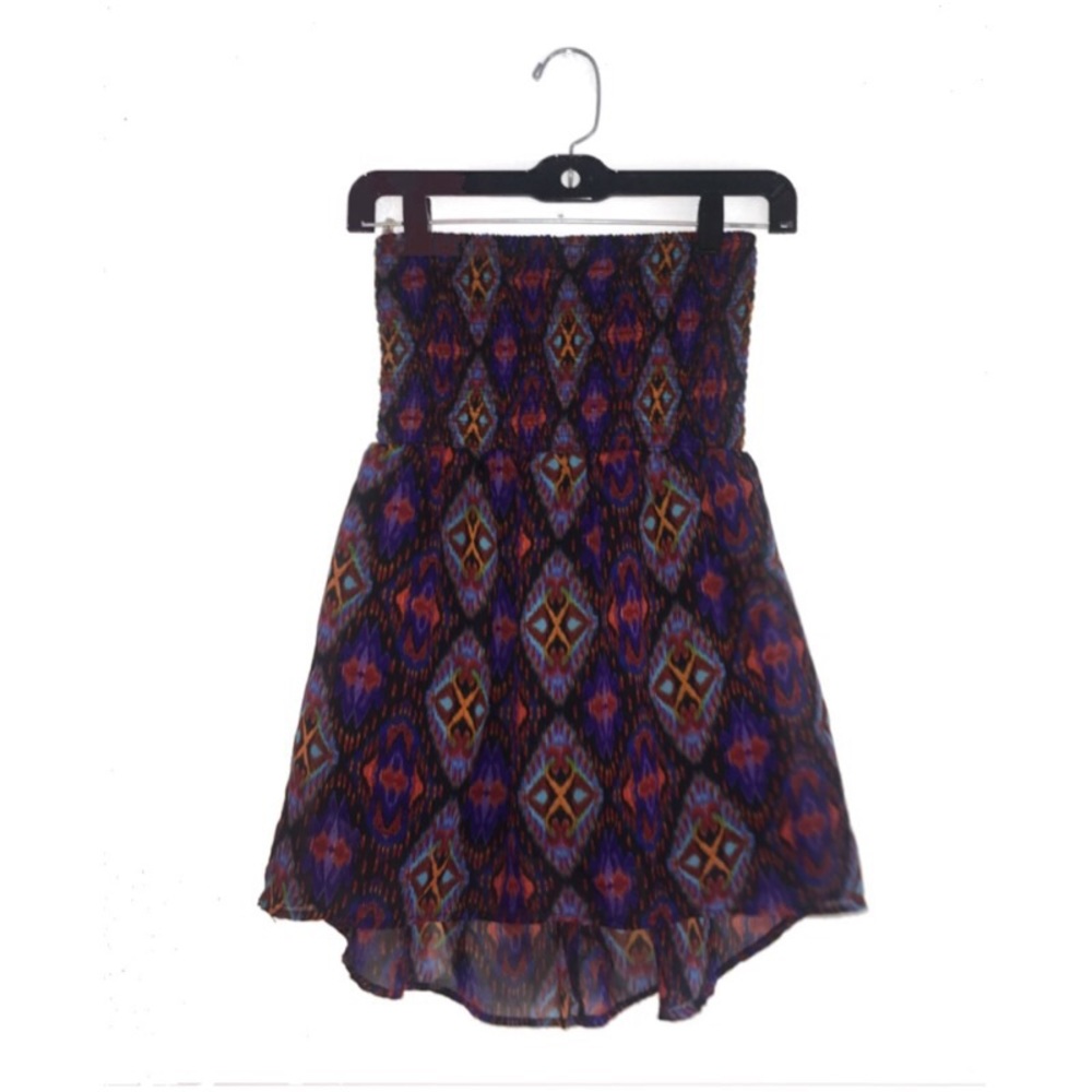 strapless multicolored summer blouse
